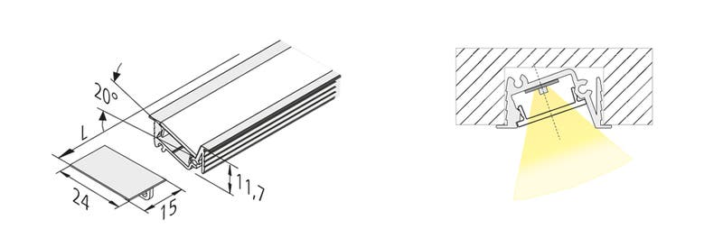Product image of LED-PROFILKANAL SKRÅ SORT